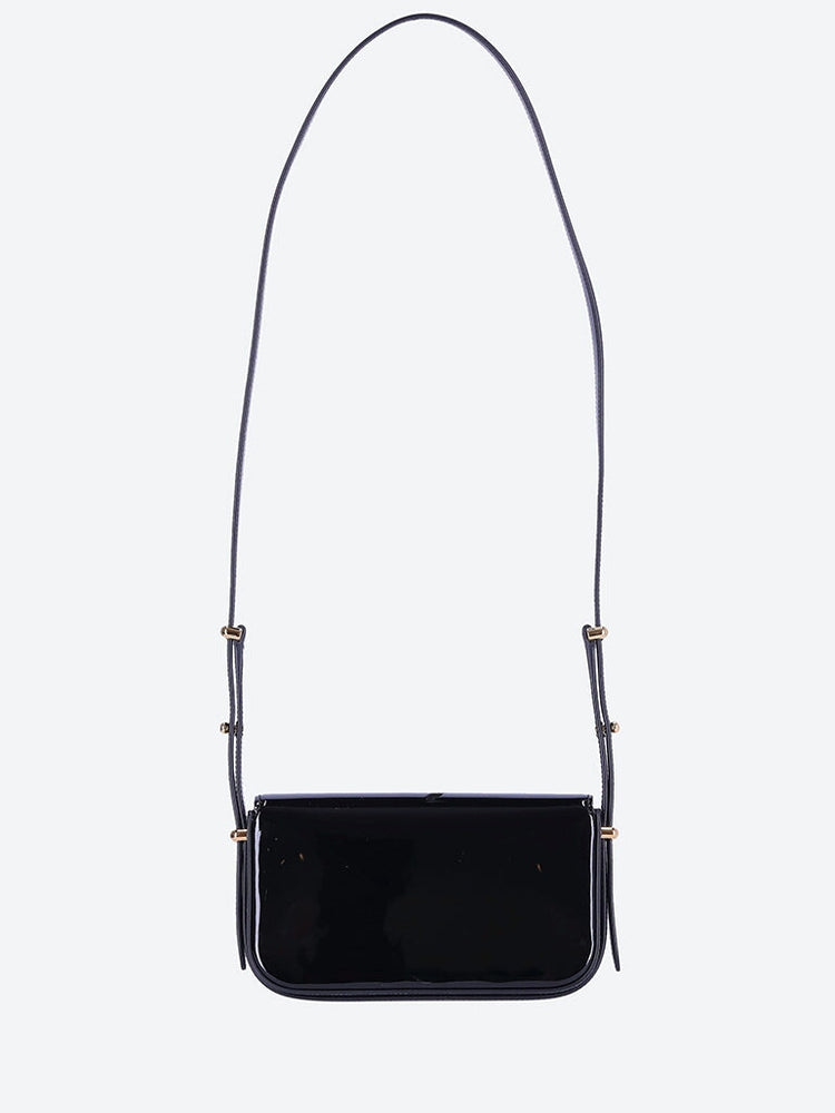 Patent leather shoulder bag with flap 4