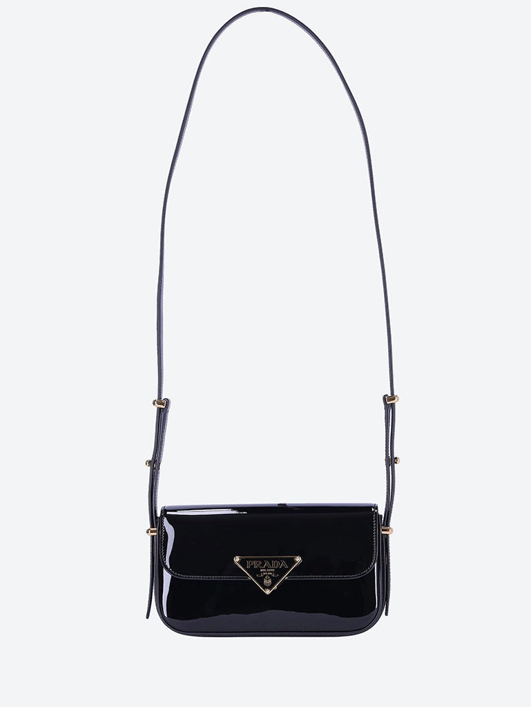 Patent leather shoulder bag with flap 1