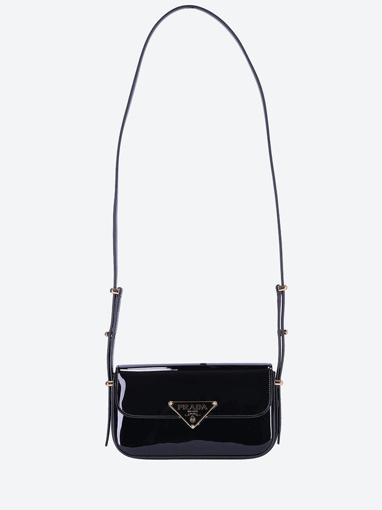 Patent leather shoulder bag with flap 1
