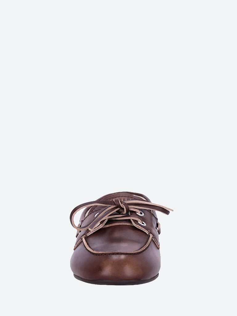 Unlined bleached leather boat shoes 3