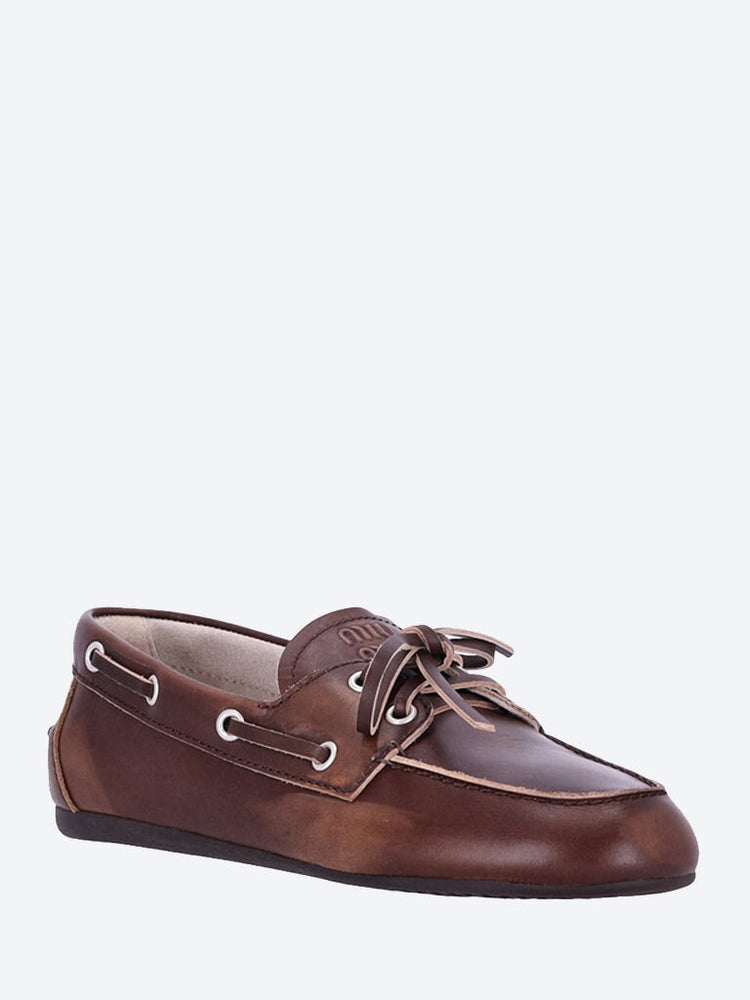 Unlined bleached leather boat shoes 2