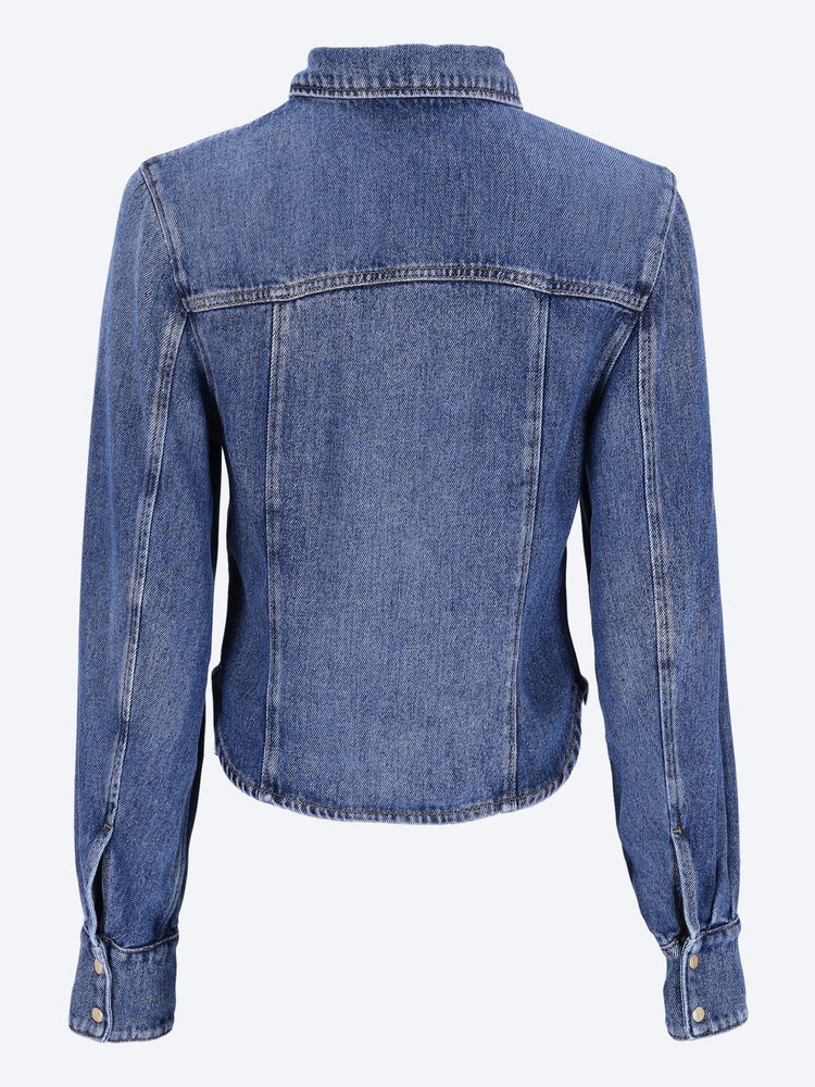 Light denim corsage shirt 3