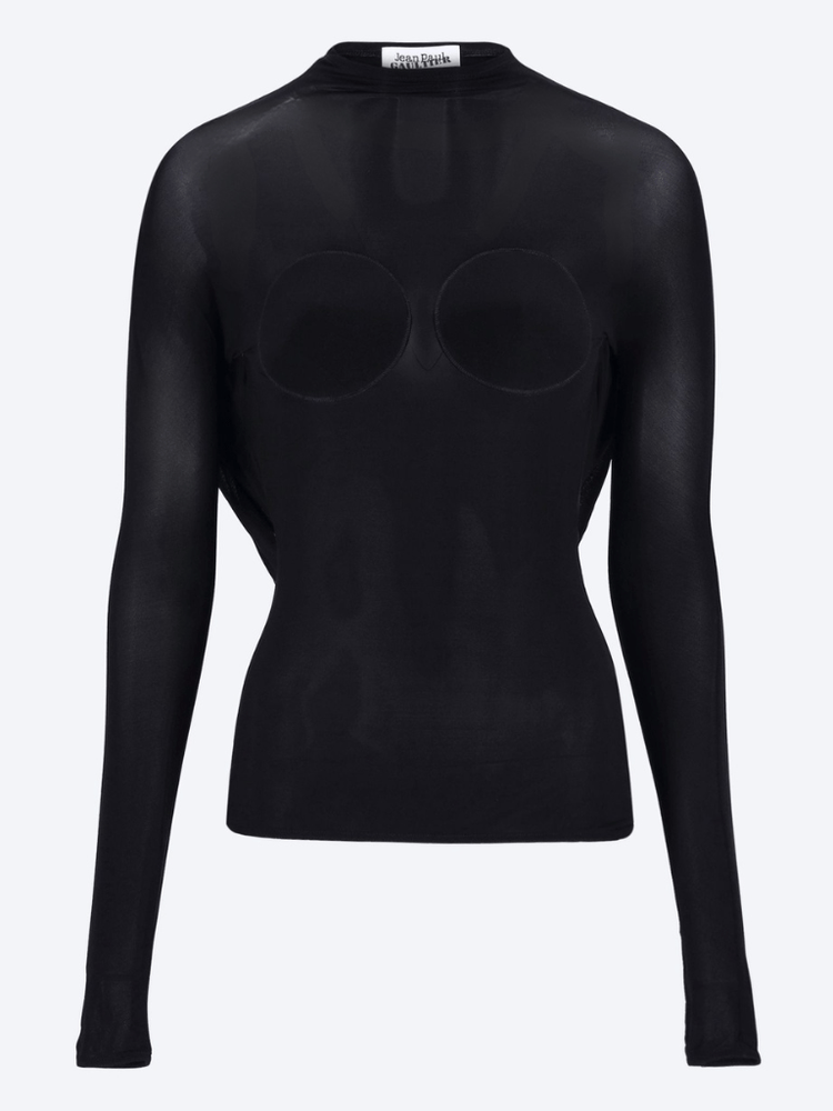 Light jersey backless top with covered cup detail top 1