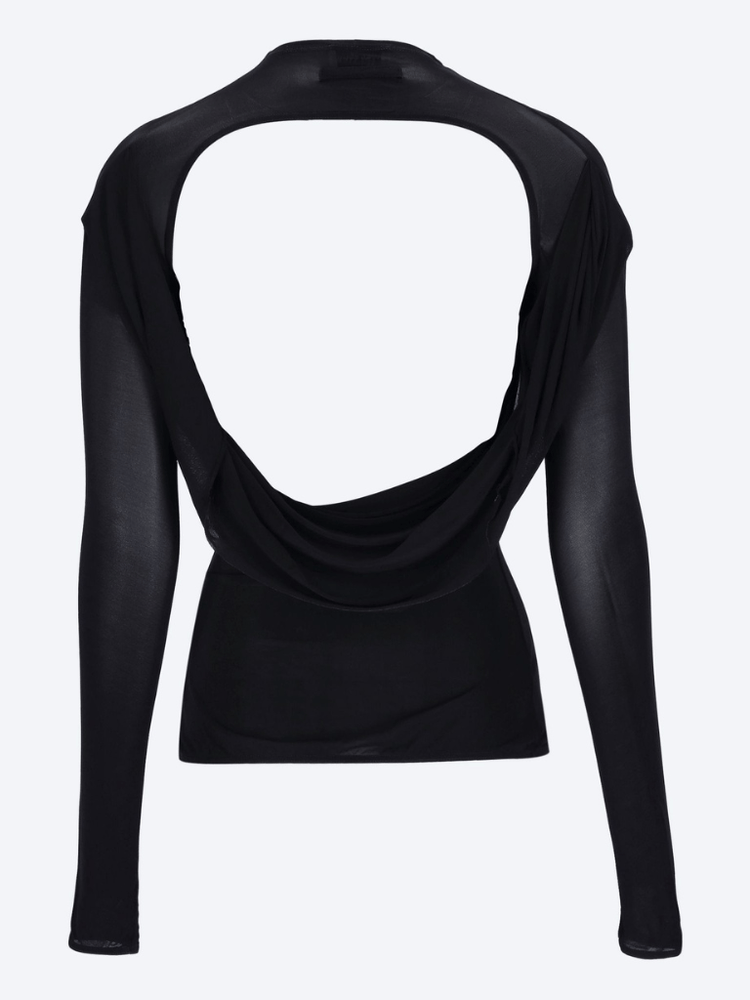Light jersey backless top with covered cup detail top 3