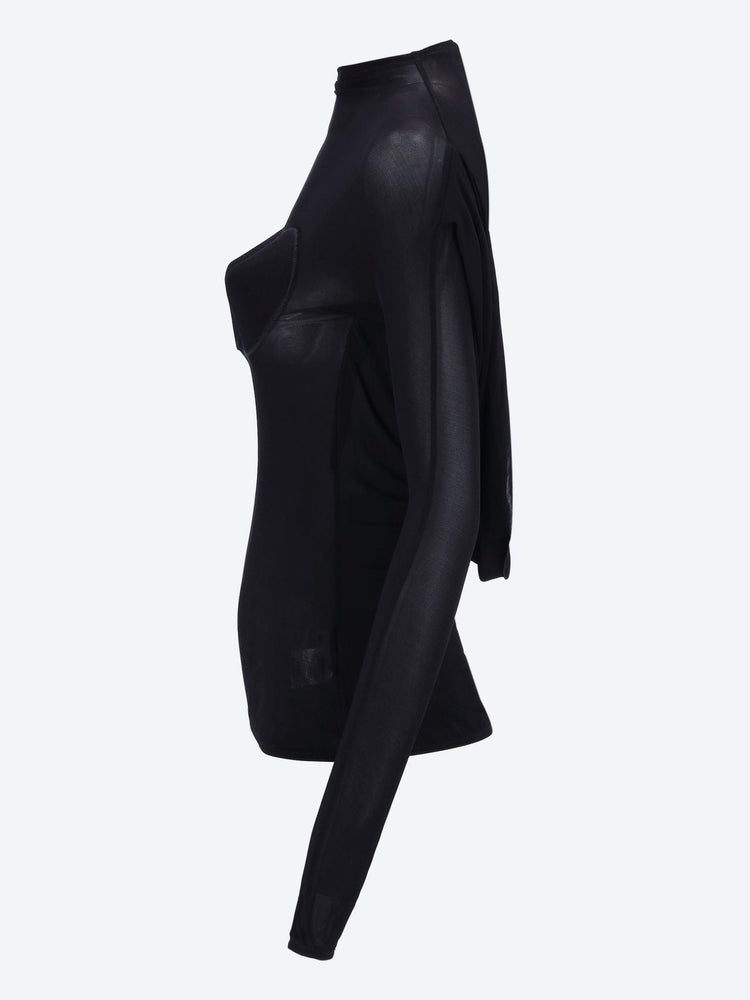 Light jersey backless top with covered cup detail top 2