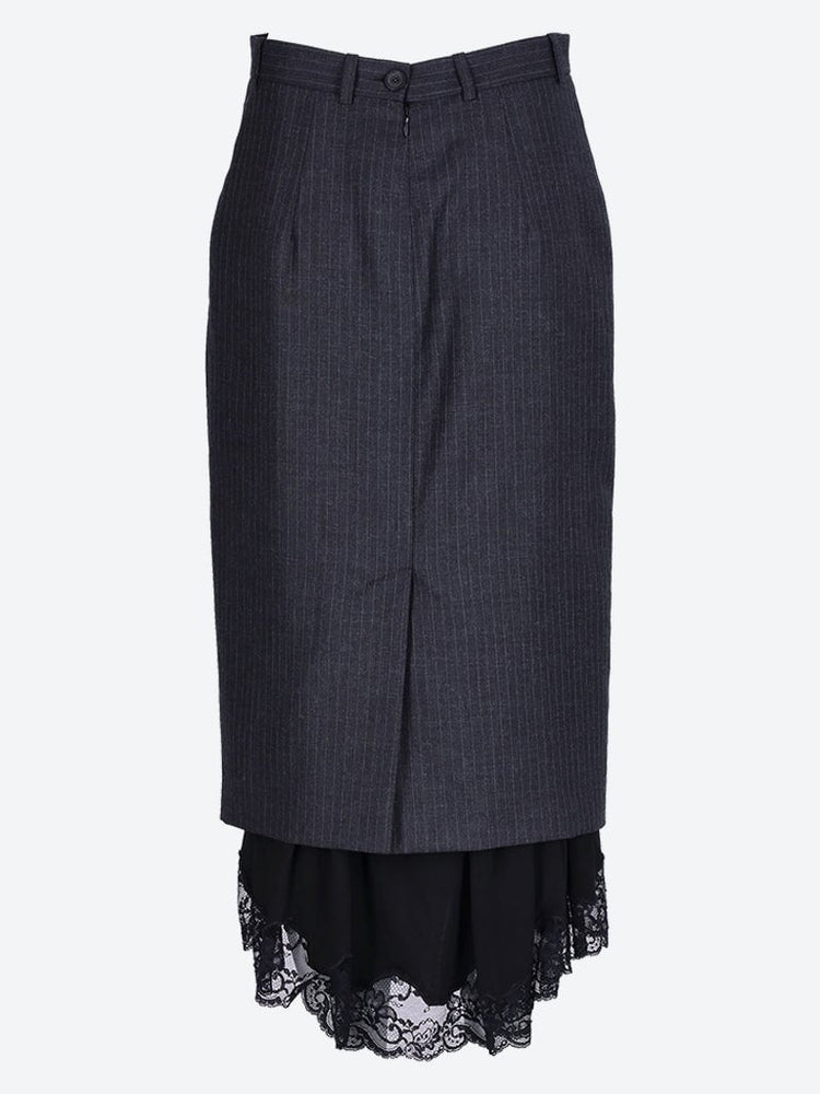 Light pinstripe wool lingerie skirt 3