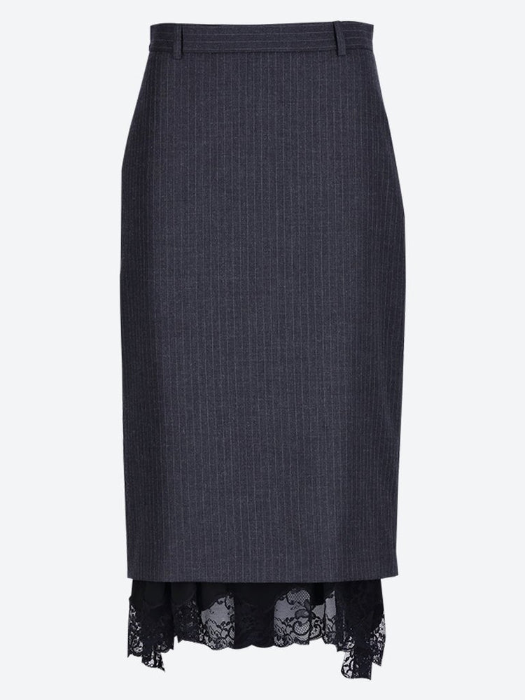 Light pinstripe wool lingerie skirt 1
