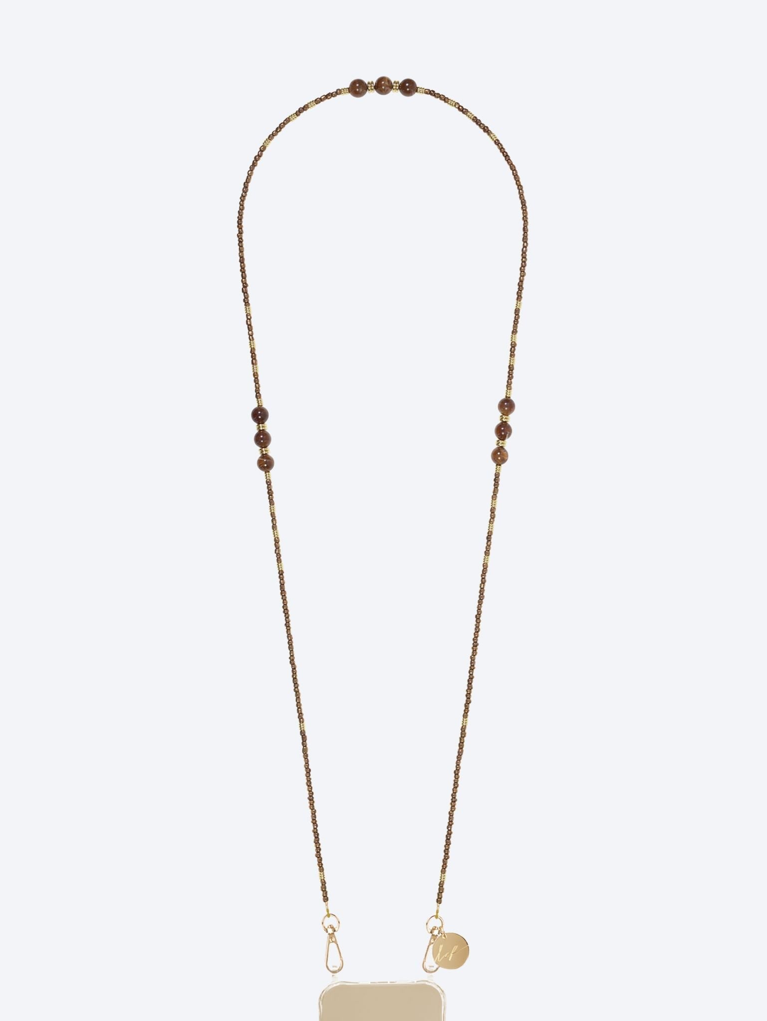 Lange Iris-Bronzeperlenkette 120 cm 1