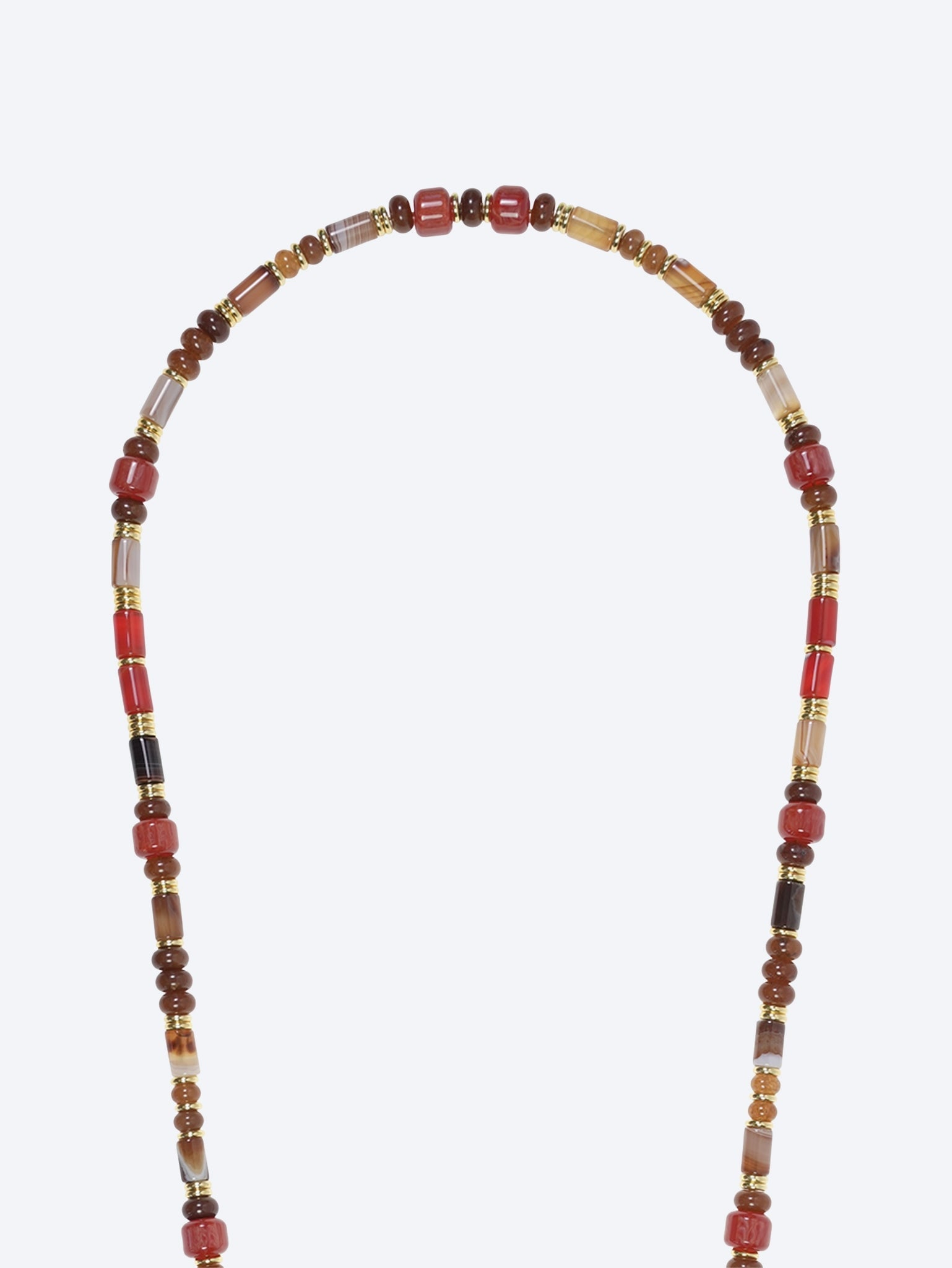 Long jill semi-precious terracotta, burgundy and black pearl chain 120cm 2