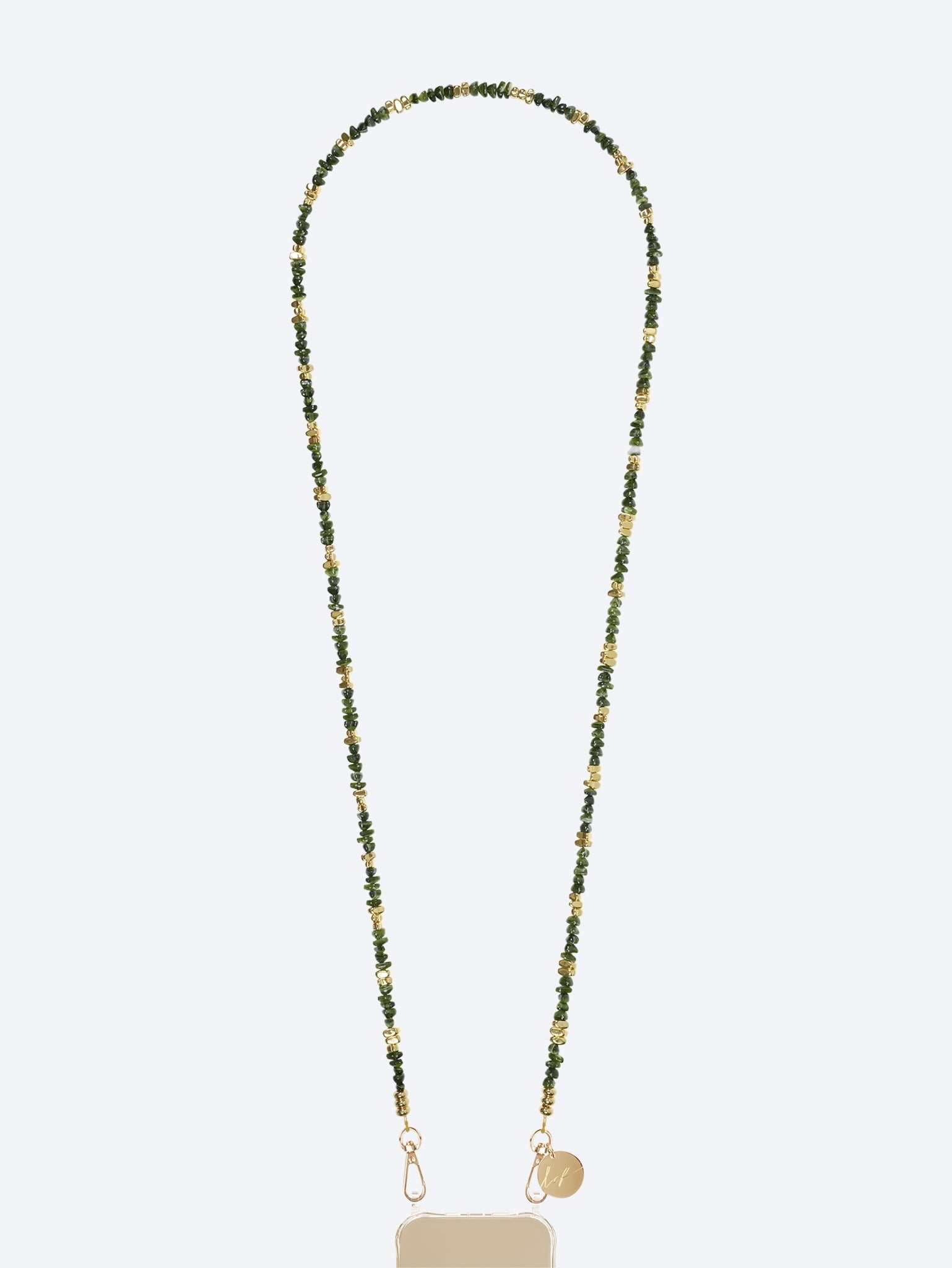 Long liviya khaki pearl chain 120cm 1