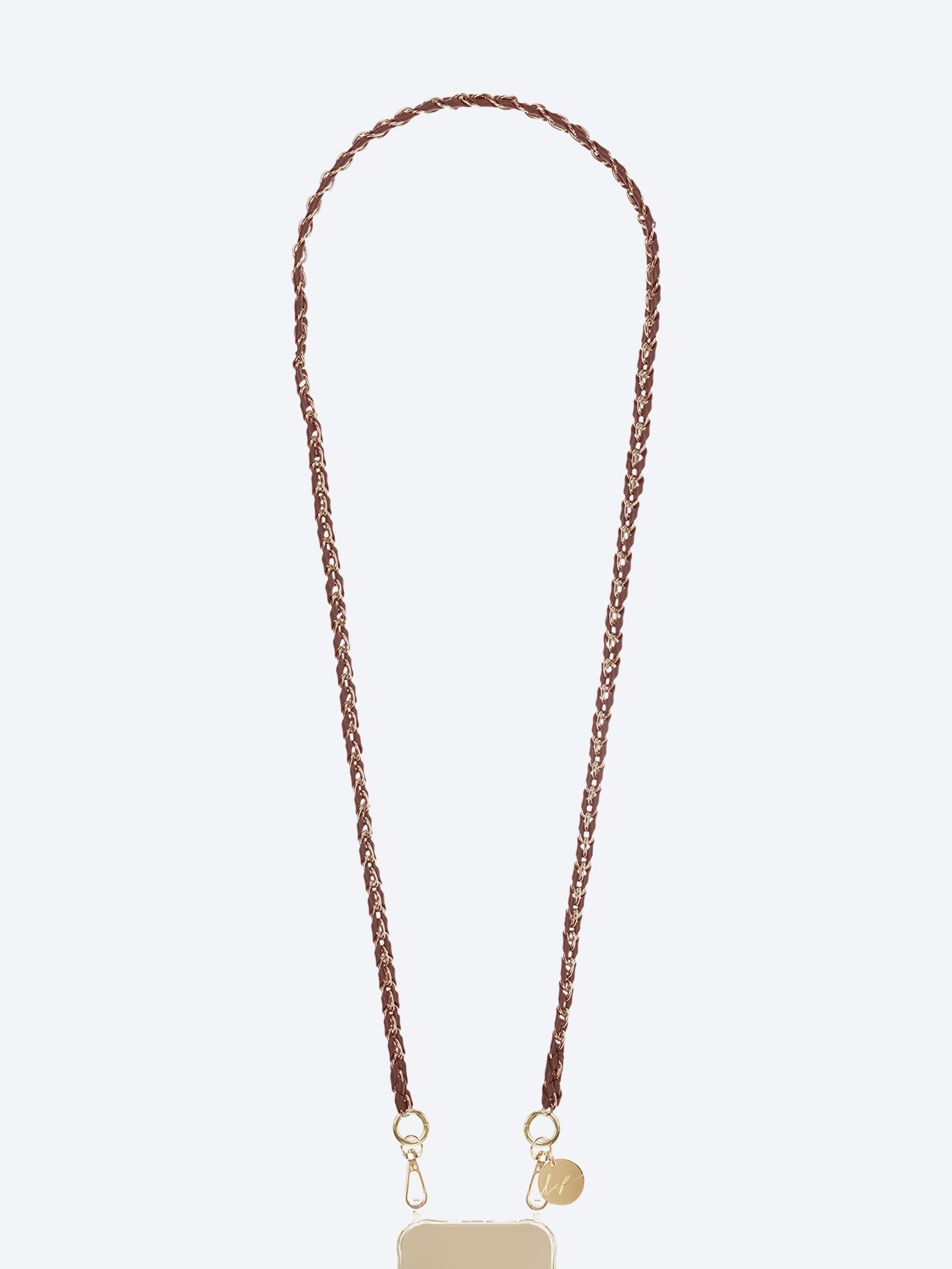 Long lou burgundy and gold chain 120cm 1