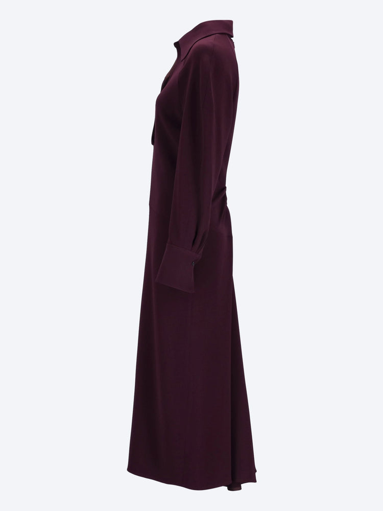 Long sleeve polo collar midi dress 2