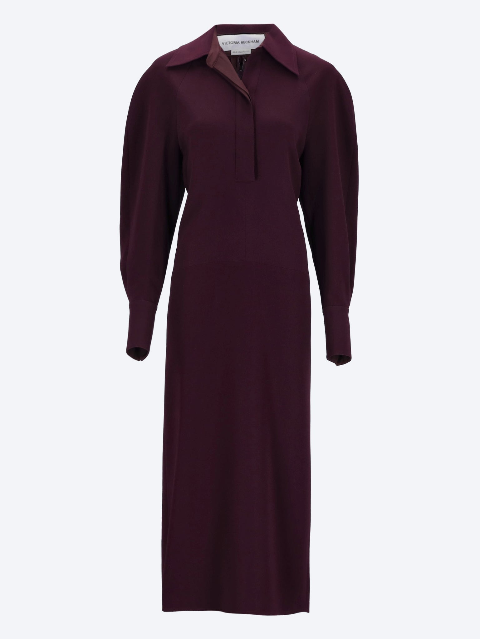 Long sleeve polo collar midi dress 1