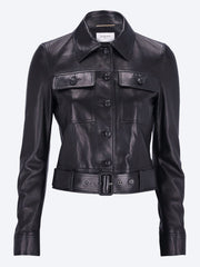 Cropped leather jacket ref:
