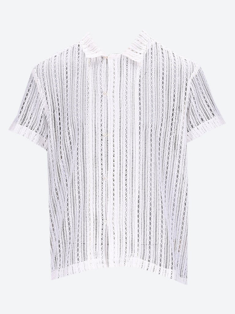Meandering lace short sleeve shirt 1