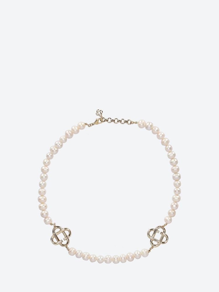 Medium pearl logo necklace 1