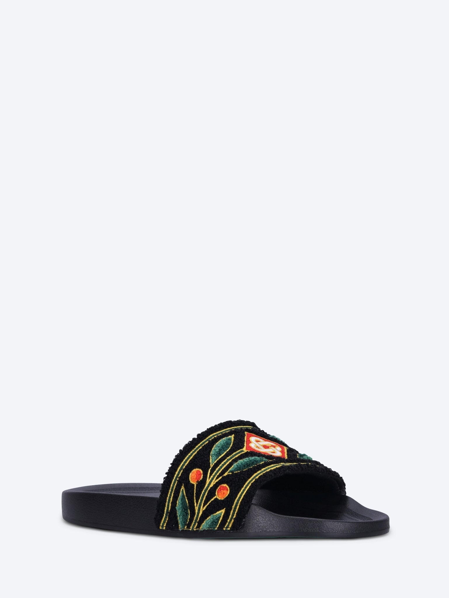 Mens embroidered terry sliders 2