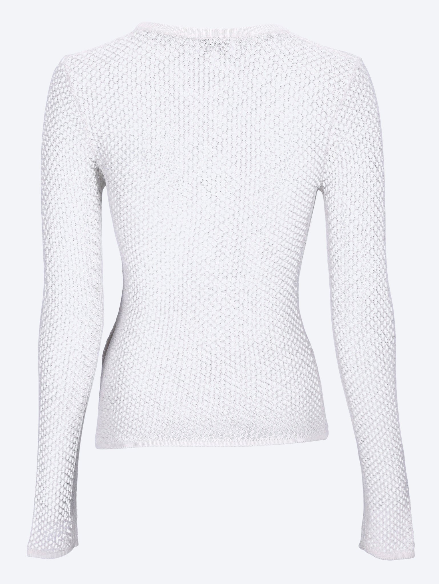 Mercerized cotton mesh pointelle longsleeve top 3