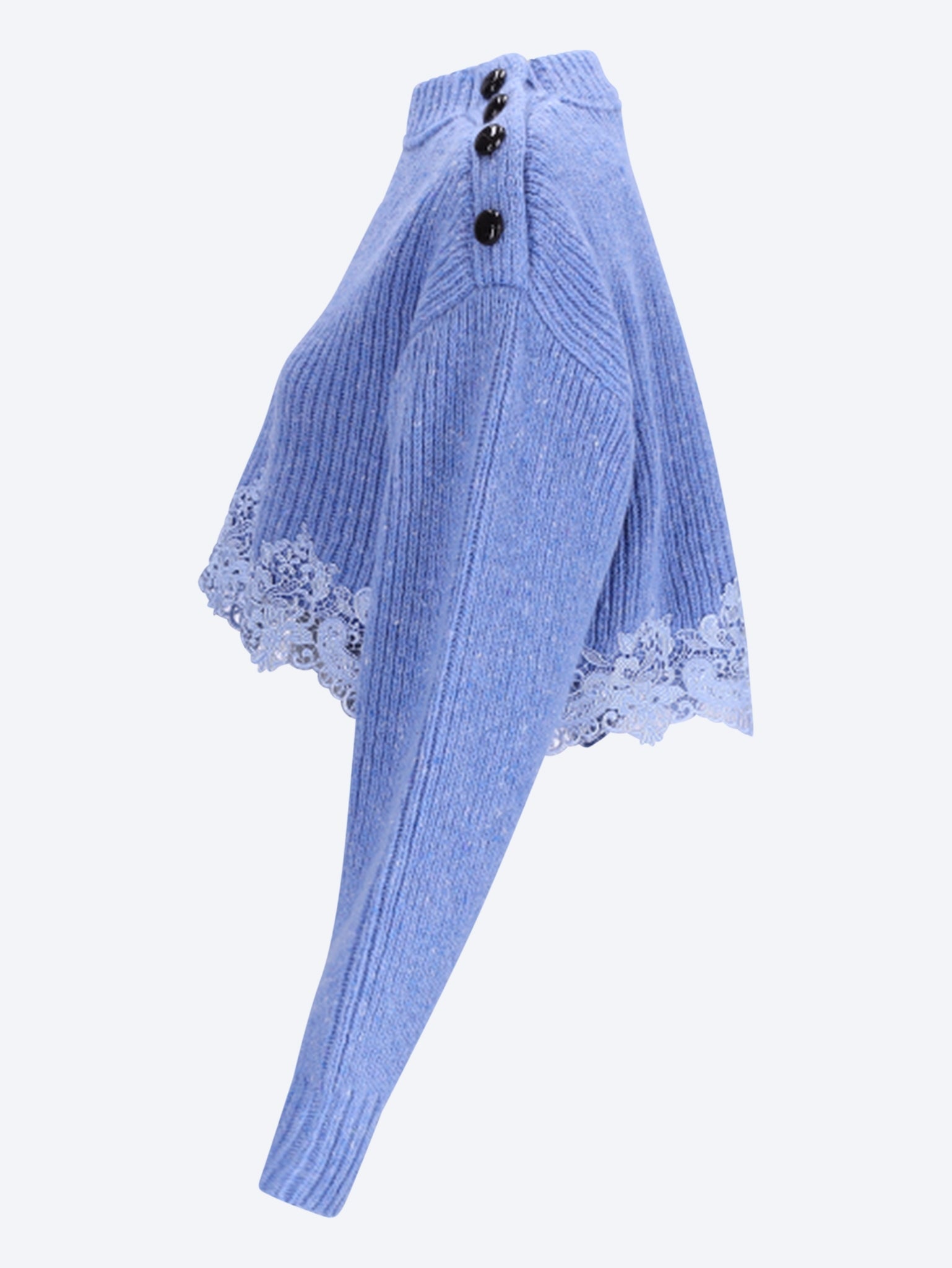 Merino wool knit & lace cropped sweater 2