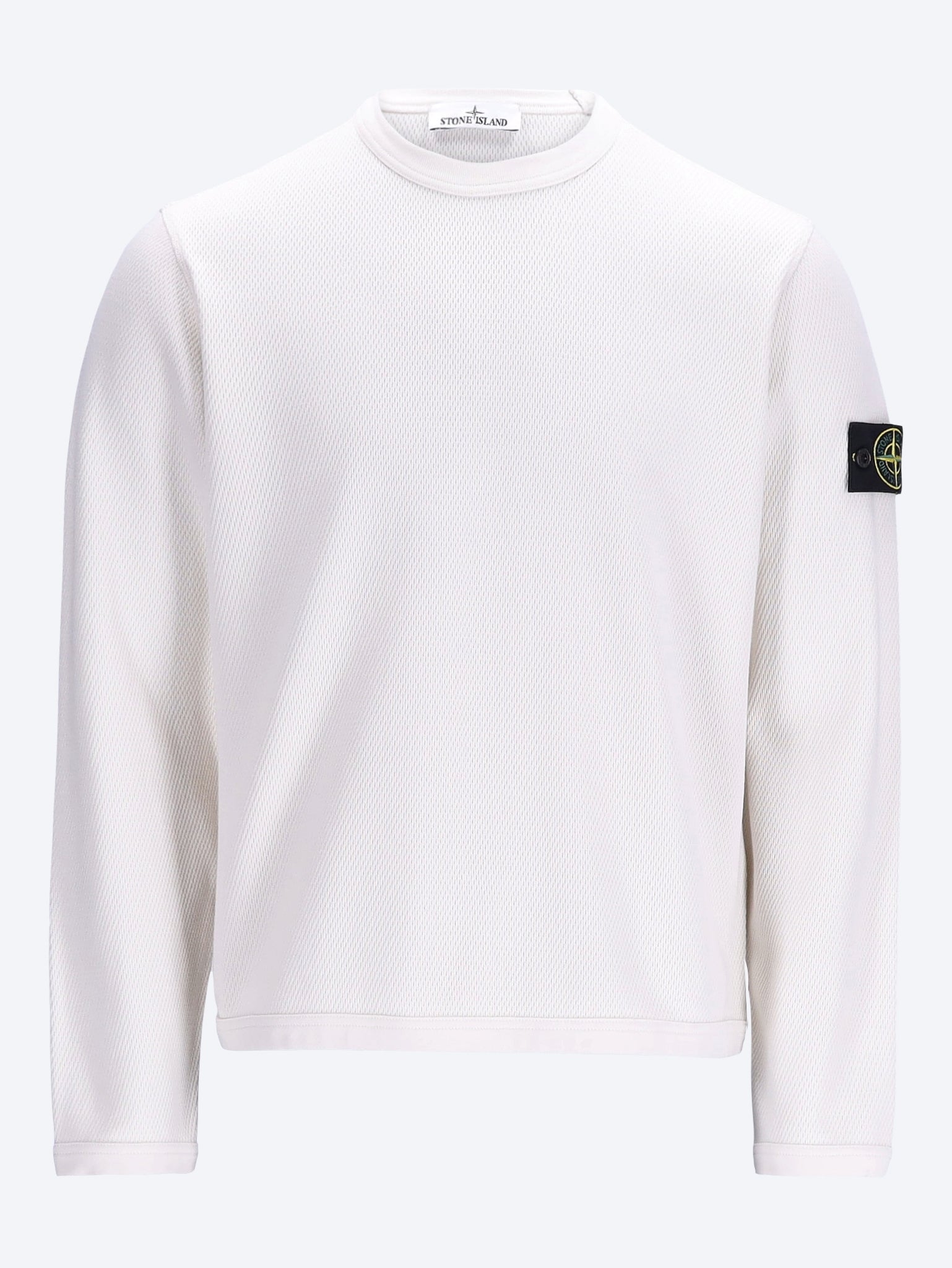Mesh stitch organic cotton fleece sweatshirt 1