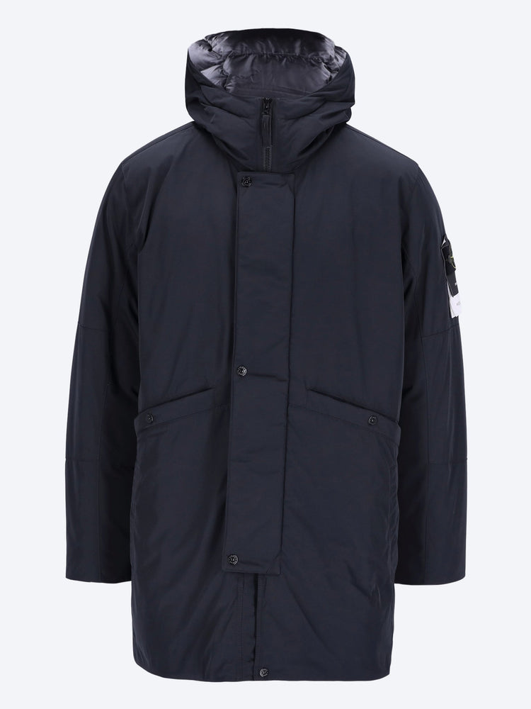 Micro twill long parka 1