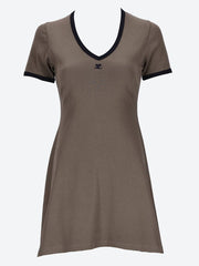 Mini dress contrast v neck ref: