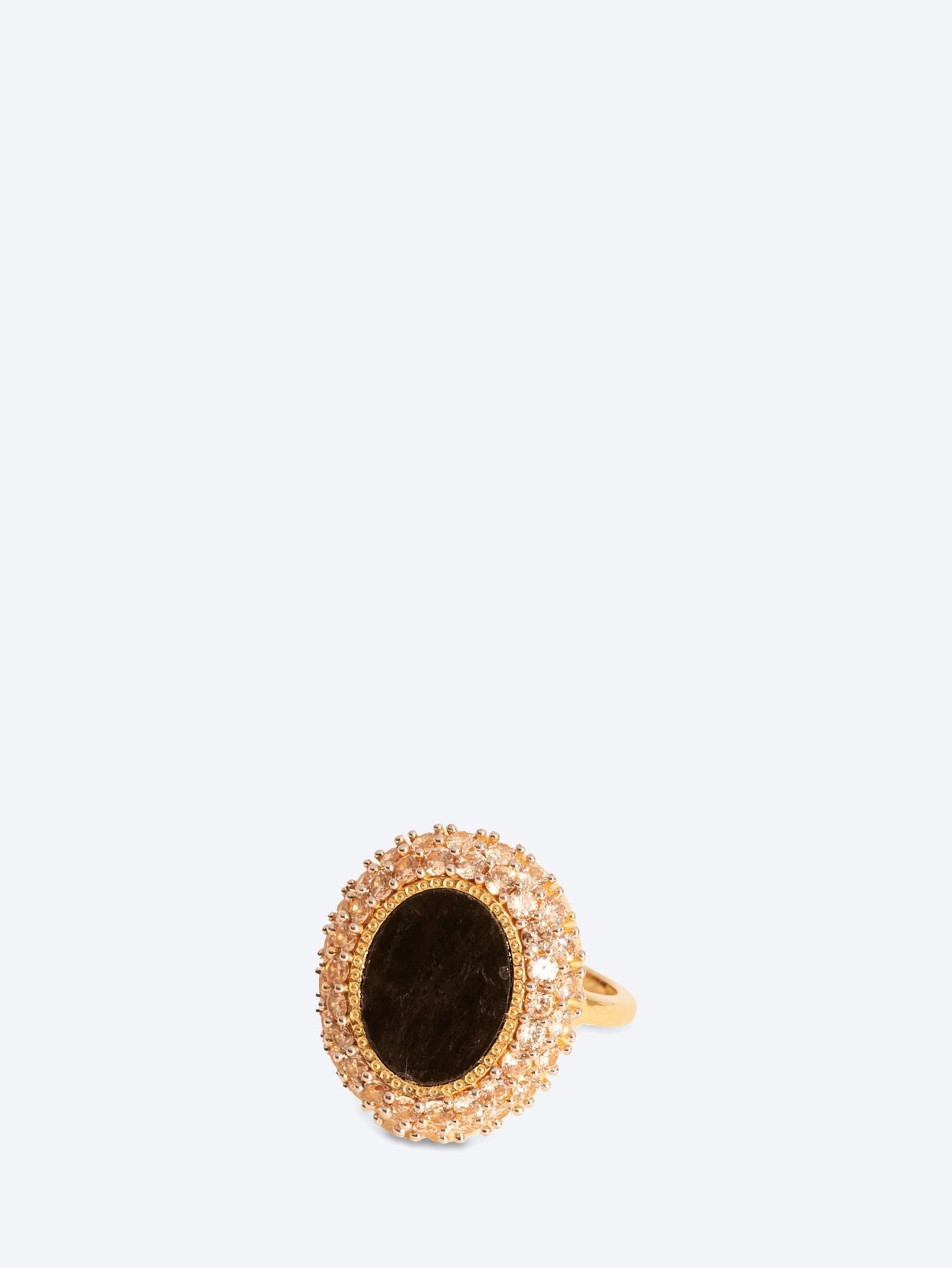 Mirage Ring strukturierter Onyx – Zirkone Champagner 1