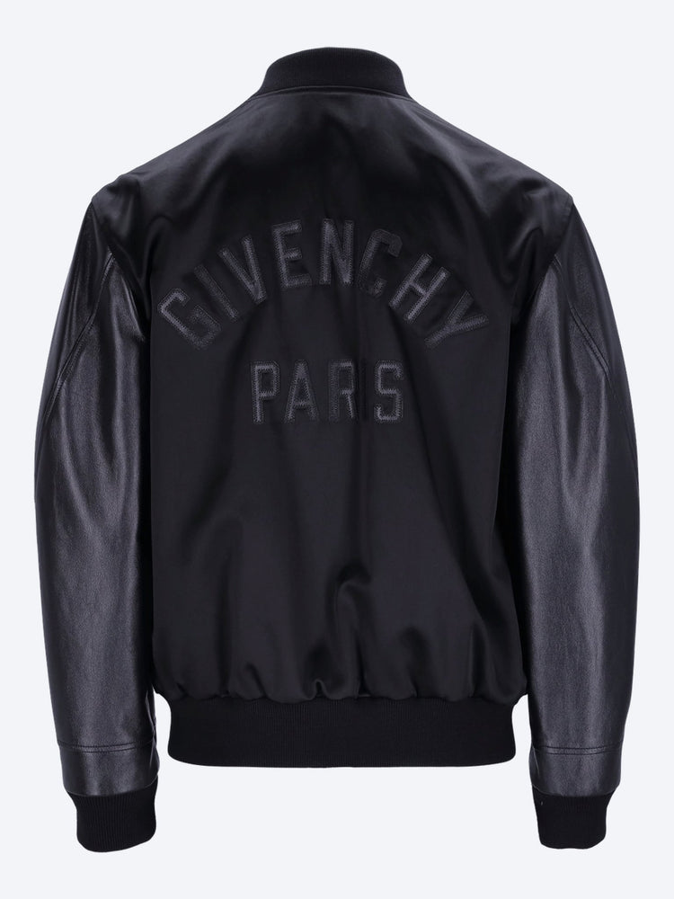 Bomber en satin et cuir nappa 3