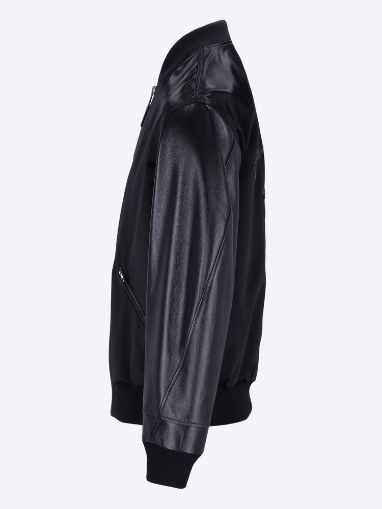 Bomber en satin et cuir nappa 2