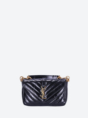 COLLEGE mini chain bag in shiny crackled leather ref:
