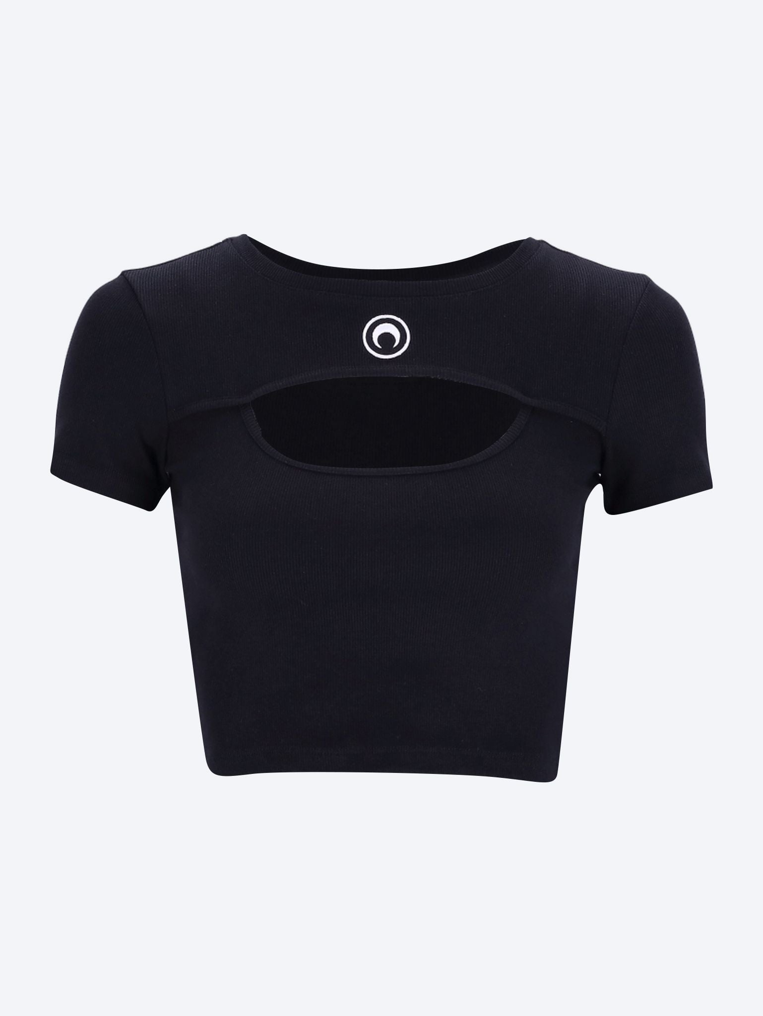 Moon logo ribbed cut-out t-shirt 1