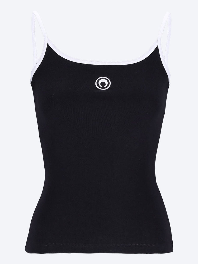 Moon logo ribbed strap top 1