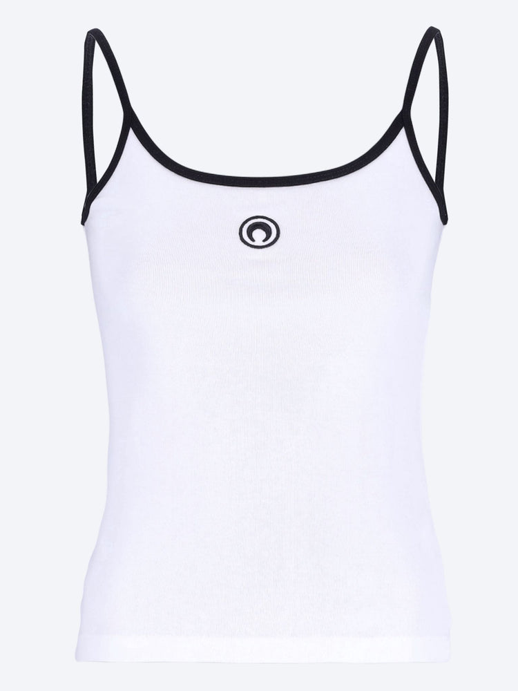 Moon logo ribbed strap top 1