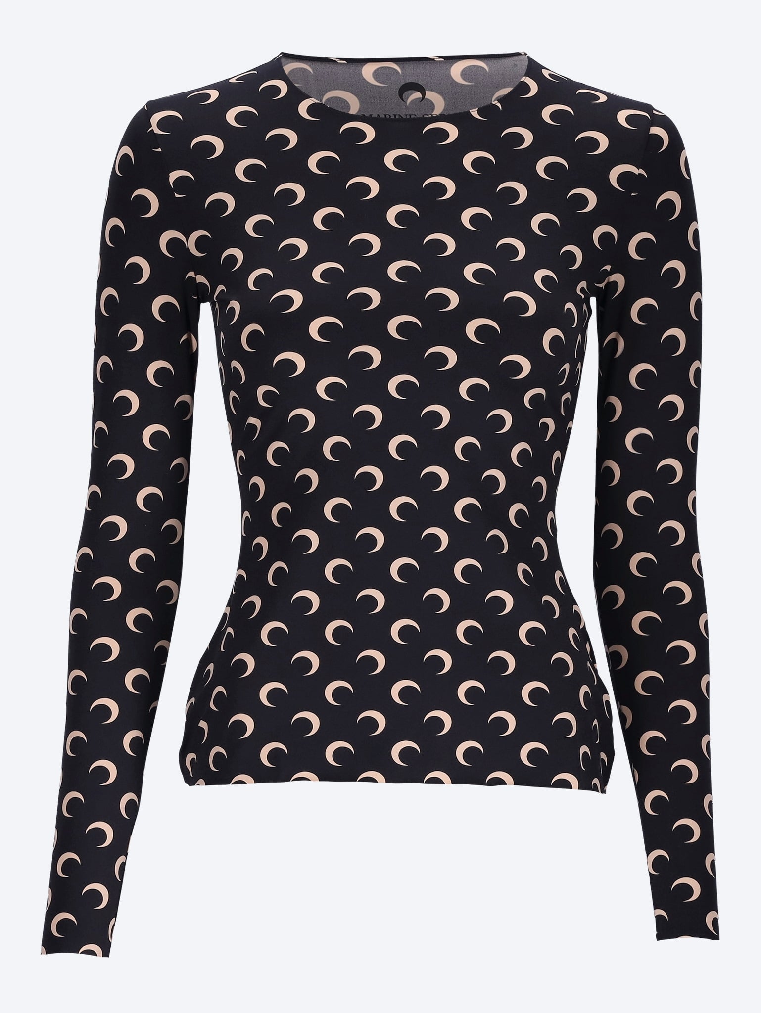 Moon printed jersey ls crewneck top 1