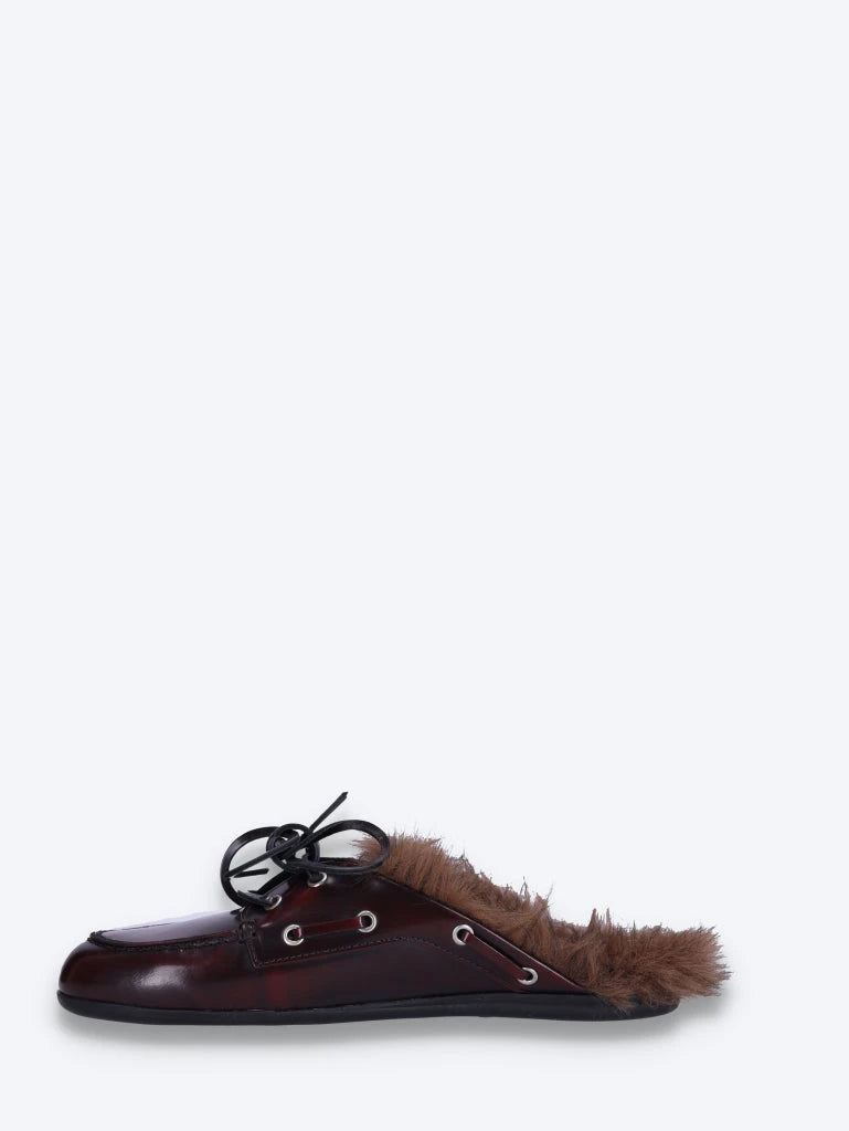 Mule-Boots-Loafer aus pelzigem Fell 4