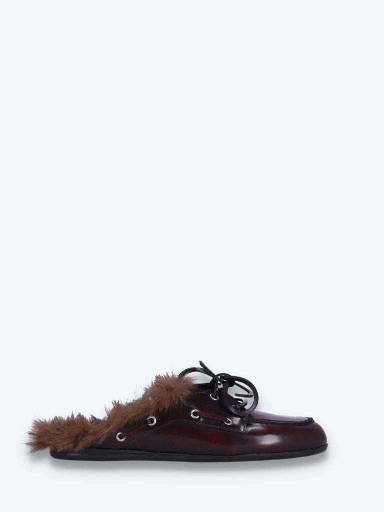 Mule-Boots-Loafer aus pelzigem Fell 1