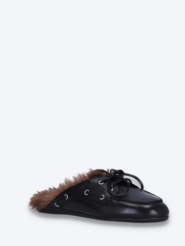 Mule aus haarigem Fell – Boots-Loafer aus weichem Leder 2