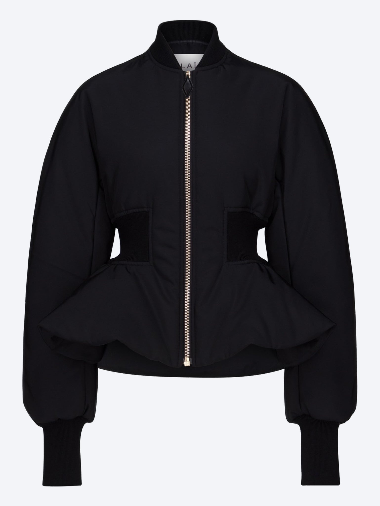 Nylon peplum bomber jacket 1
