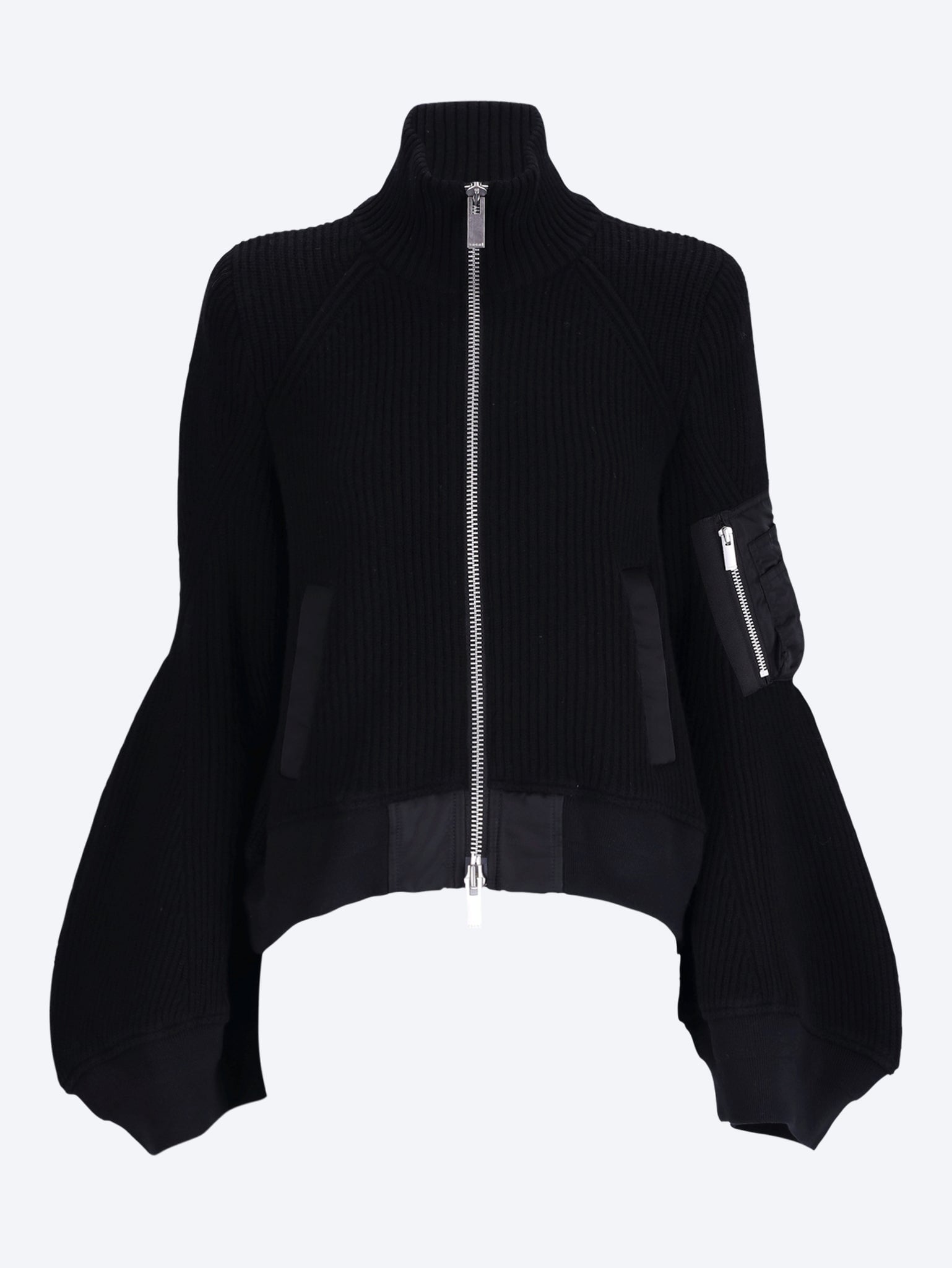 Blousonjacke aus Nylon-Twill x Wollstrick 1