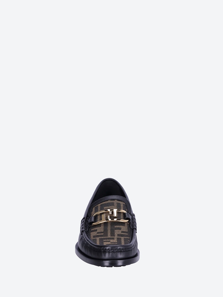 Olock ff jacquard leather loafers 3