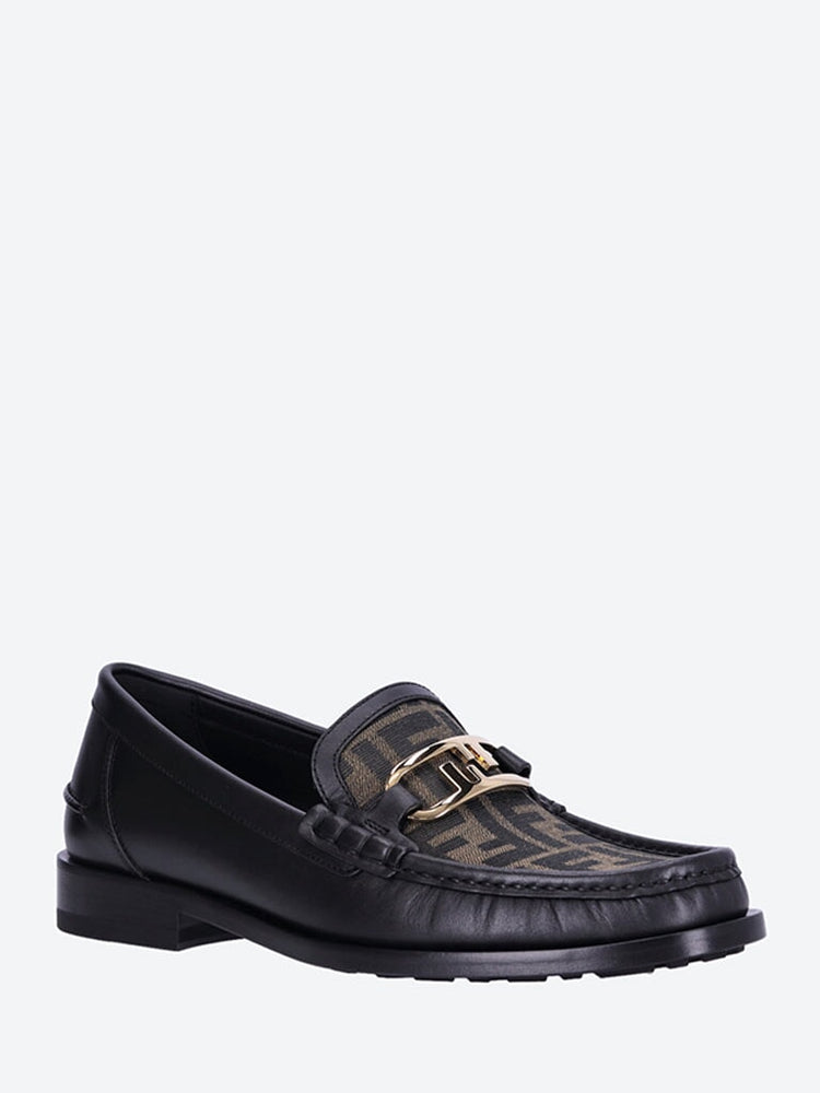 Olock ff jacquard leather loafers 2