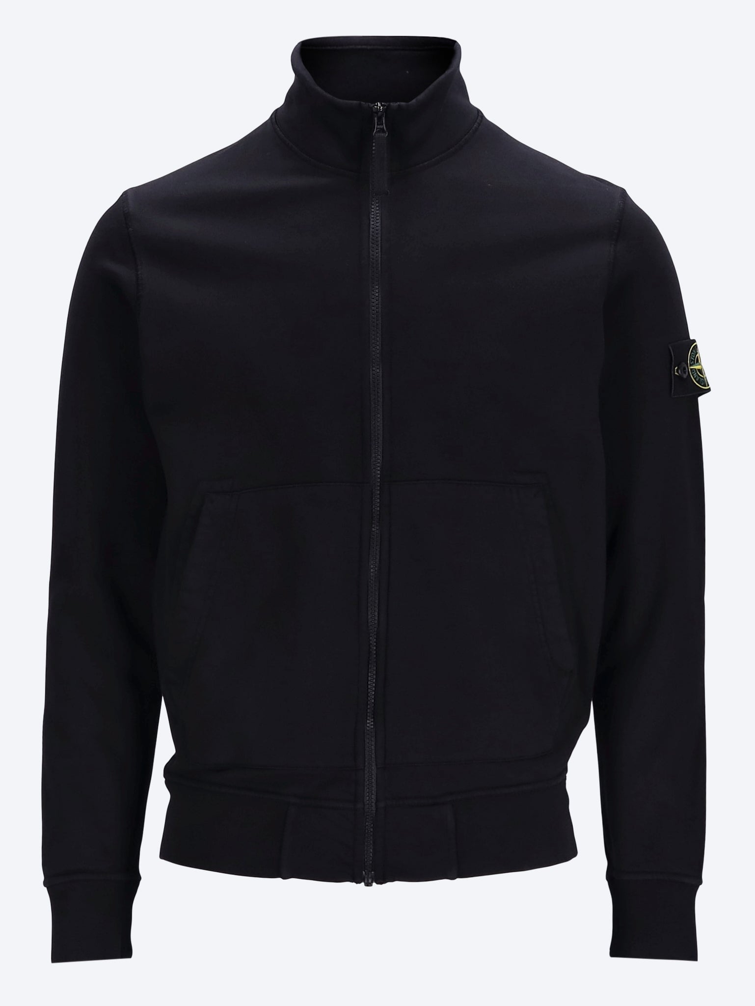 Stückgefärbter Cardigan aus Bio-Baumwollfleece mit Reißverschluss 1