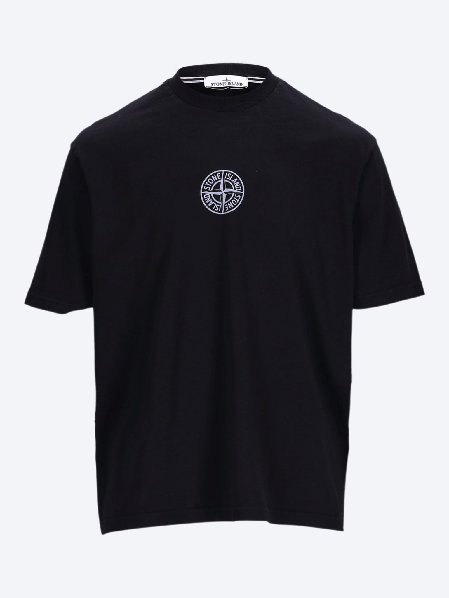 Kurzarm-T-Shirt aus Bio-Baumwolljersey mit Low-Infos-Print, stückgefärbt 1