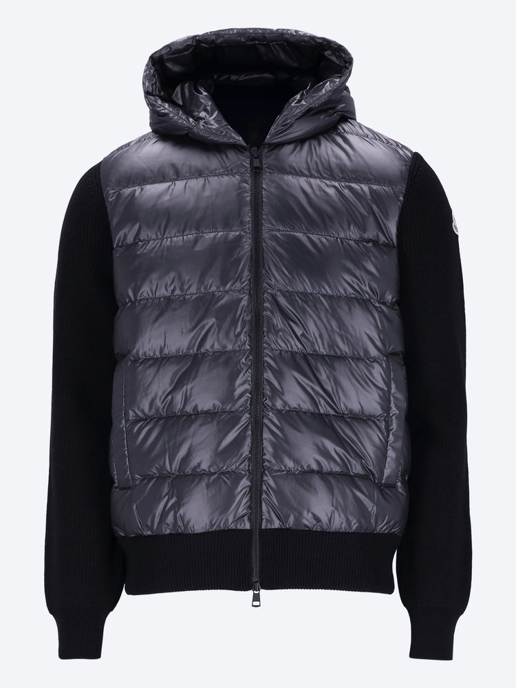 Padded wool zip-up hoodie 1