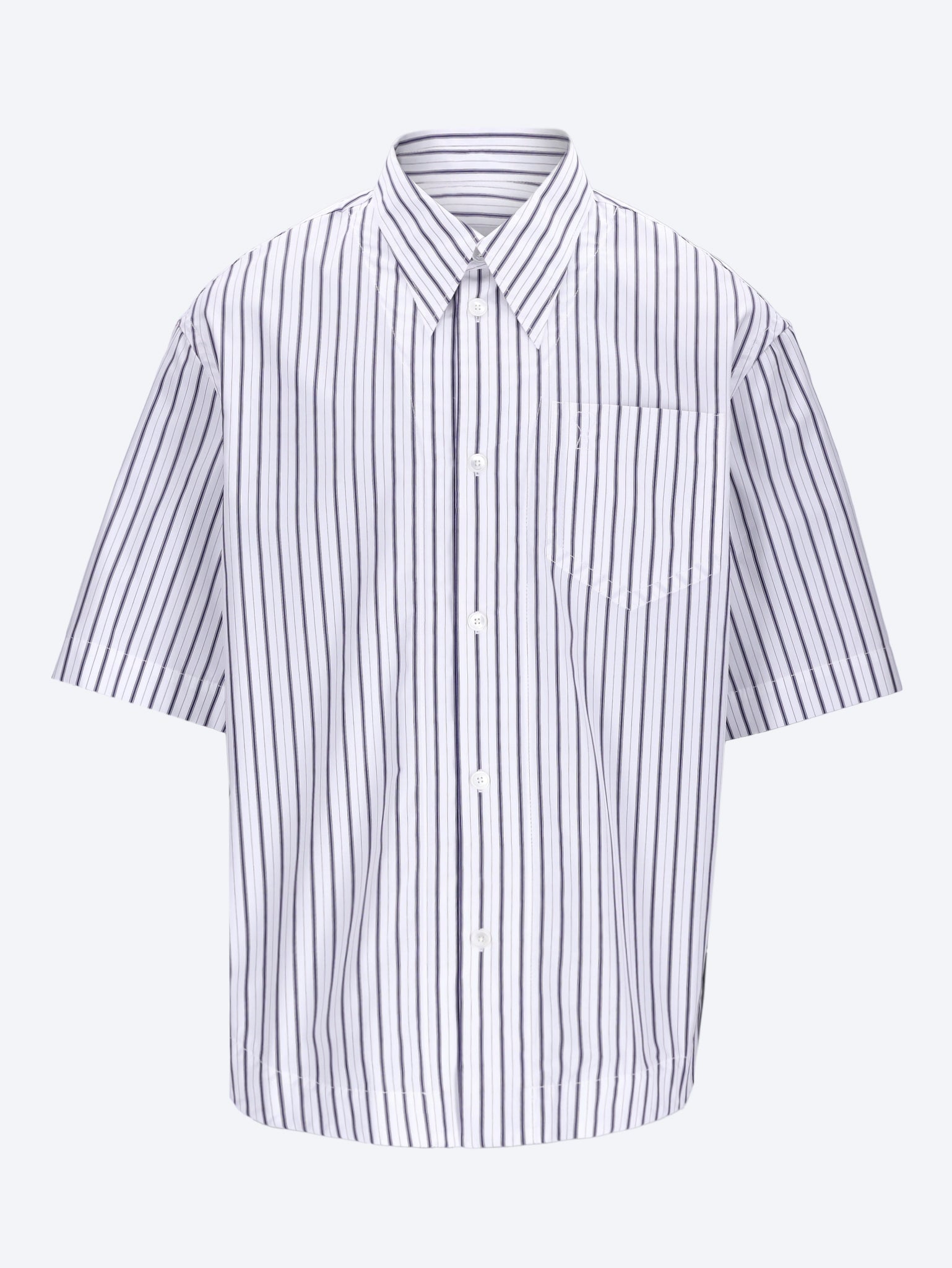 Patch pocket short sleeve wide shirt 1
