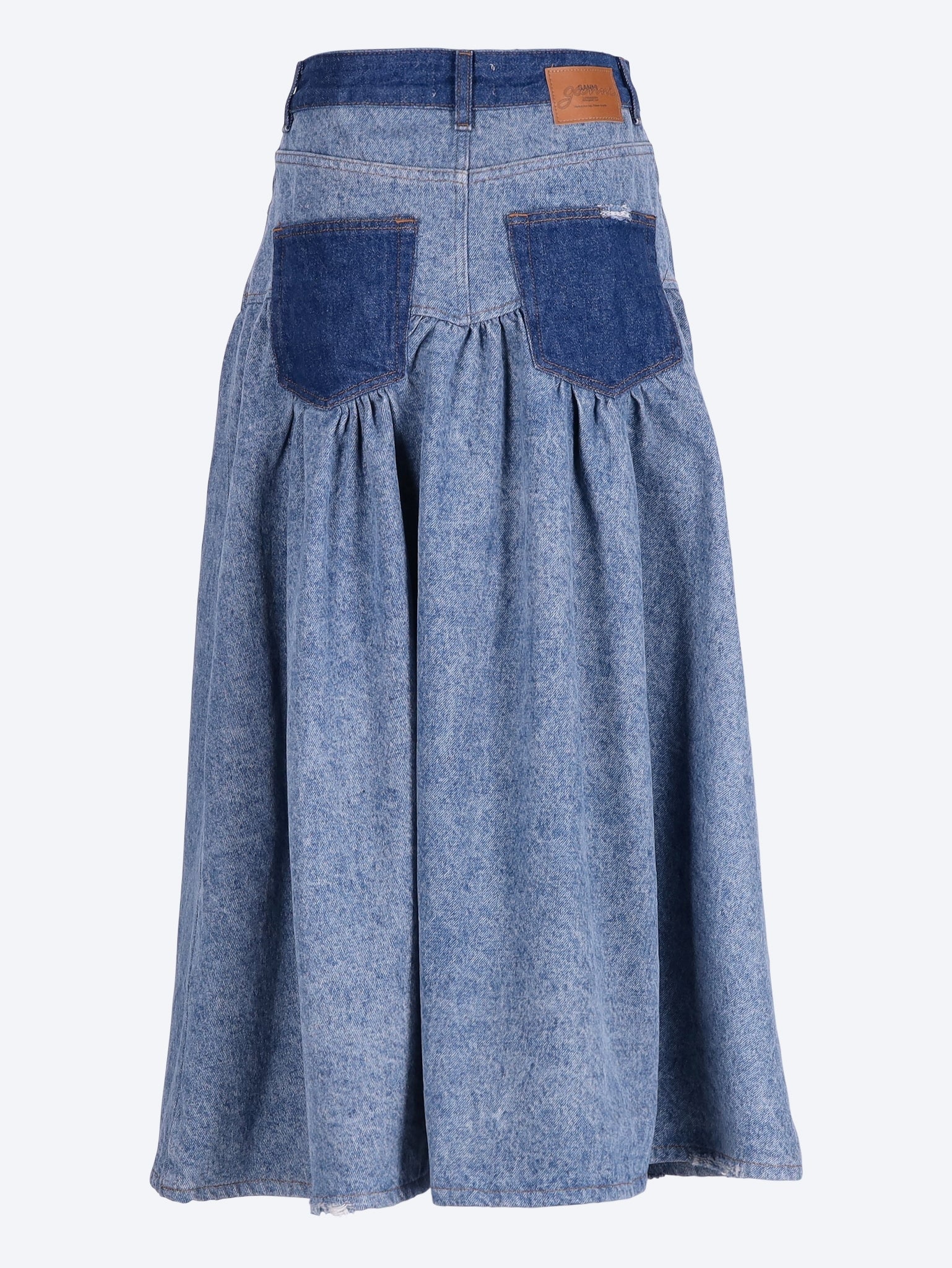 Jupe longue en jean patchwork 3