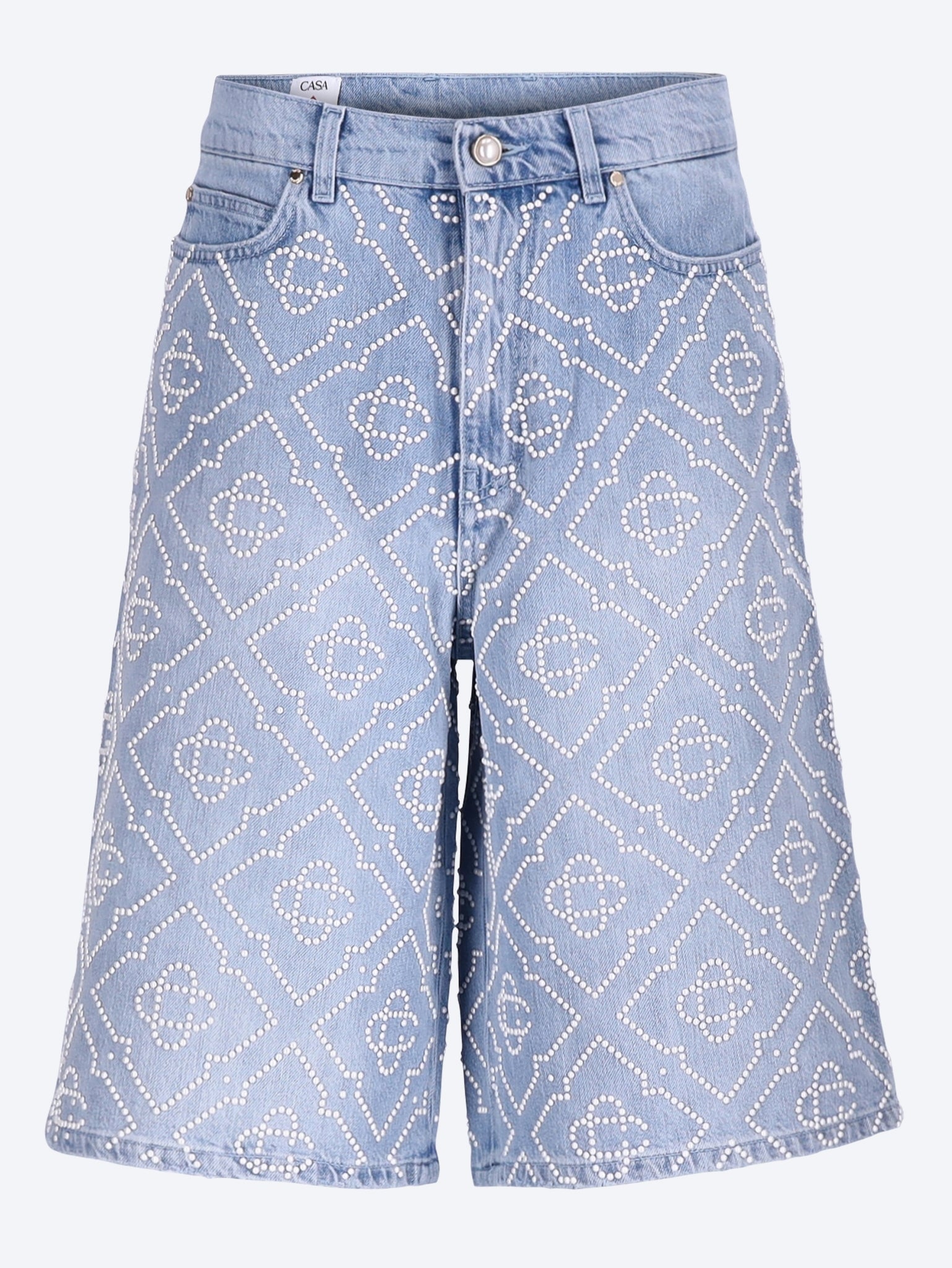 Pearl denim shorts 1