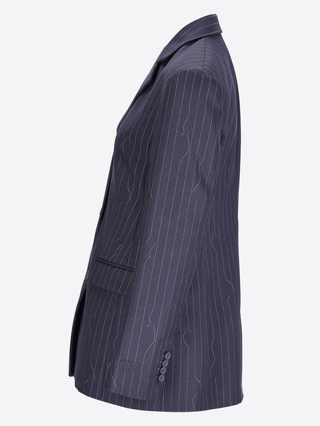 Pinstripe fitted 3 button jacket