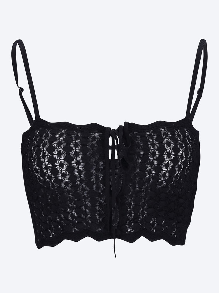 Crop top in pointelle knit 1