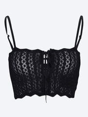 Crop top in pointelle knit ref: